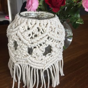 vase macrame coton hauteur 20 cm