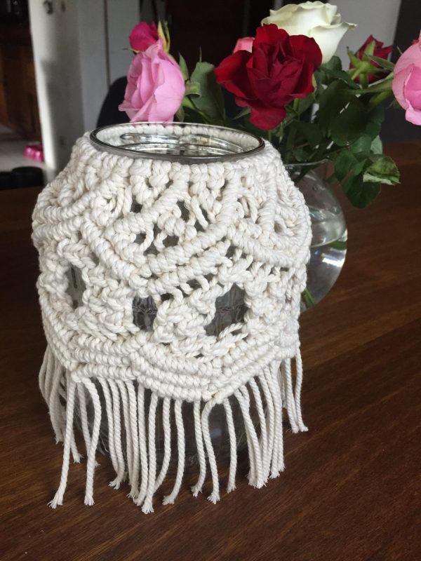 vase macrame coton hauteur 20 cm