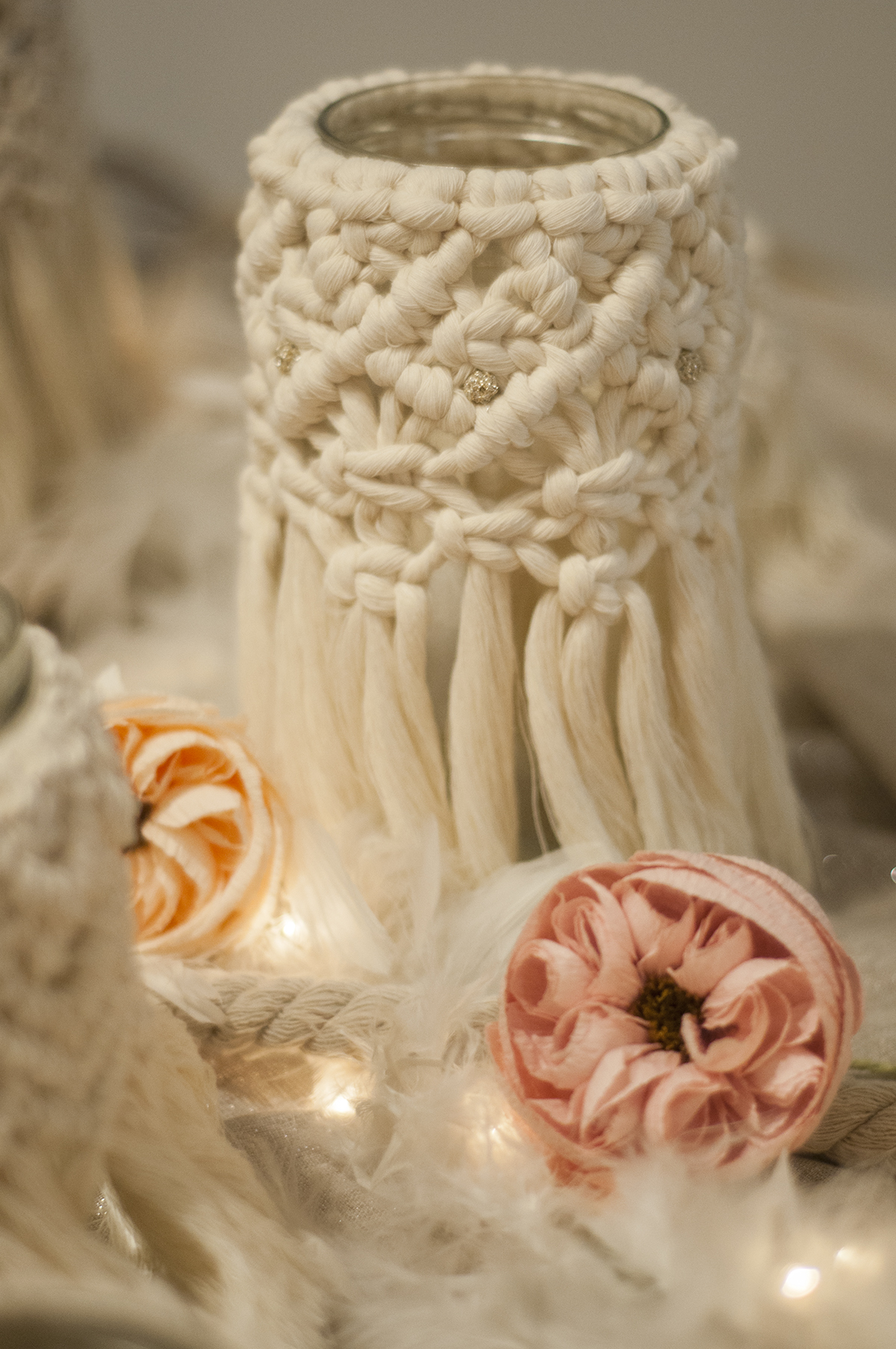 vase macrame corde naturelle 